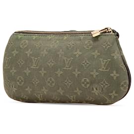 Louis Vuitton-Louis Vuitton Green Monogram Mini Lin Anne Sophie Pouch-Green,Olive green