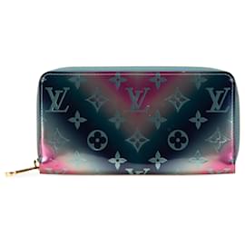 Louis Vuitton-Louis Vuitton Blue Metallic Monogram Vernis Degrade Zippy Long Wallet-Other
