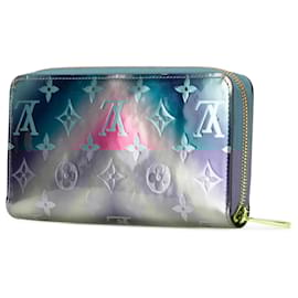 Louis Vuitton-Louis Vuitton Blue Metallic Monogram Vernis Degrade Zippy Long Wallet-Other