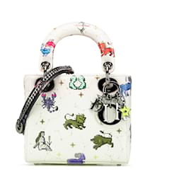 Dior-Dior White Mini Calfskin Pixel Zodiac Lady Dior-White