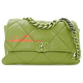 Chanel-Chanel Orange Large 19 Lambskin Flap-Orange