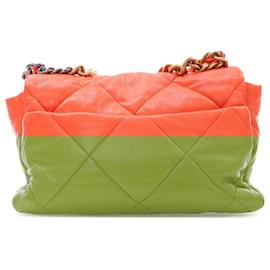 Chanel-Chanel Orange Large 19 Lambskin Flap-Orange