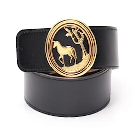 Hermès-Hermes Calfskin Standard Belt-Brown,Black
