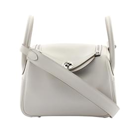 Hermès-Hermes Lindy Mini Verso Shoulder Bag-White