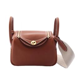 Hermès-Hermes Lindy Mini Fauve Shoulder Bag-Brown