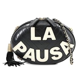 Chanel-CHANEL La Pausa Chain Shoulder Bag-Black,White