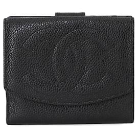 Chanel-Chanel Coco Mark W Bi-fold Wallet-Black