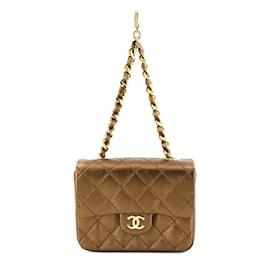 Chanel-Chanel Mini Matelasse Chain Pouch-Bronze
