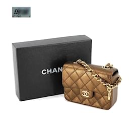 Chanel-Chanel Mini Matelasse Chain Pouch-Bronze