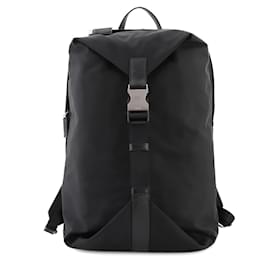 Prada-Prada Black Nylon and Saffiano Leather Backpack-Black