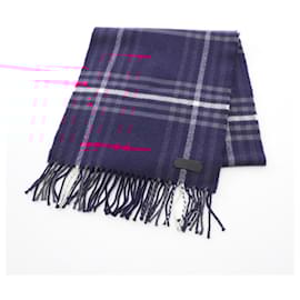 Hermès-Hermes Cashmere Shawl in Navy, Pink, and White-Pink,White,Navy blue