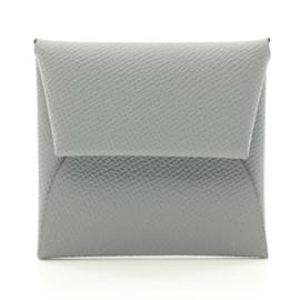 Hermès-Hermes Bastia Coin Case in Gray Epsom Leather-Brown