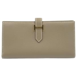 Hermès-Hermes Bearn Soufflet Bi-fold Long Wallet-Brown,Taupe