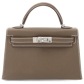 Hermès-Hermes Mini Kelly 2 Etoupe Handbag-Brown,Taupe