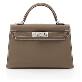 Hermès-Hermes Mini Kelly 2 Etoupe Handbag-Brown,Taupe