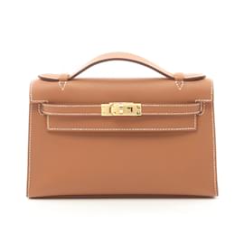 Hermès-Hermes Pochette Kelly Mini Handbag-Brown