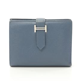 Hermès-Hermes Bearn Compact Bi-fold Wallet-Blue