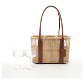 Hermès-Hermes HERMES Bottle Basket Park Handbag-Brown,Beige