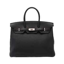 Hermès-Hermes Birkin 35 Handbag in Black Togo Leather-Black