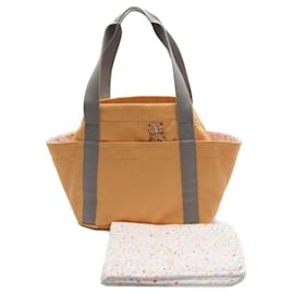 Hermès-Hermes Mother's Bag Passpass Miel Tote-White,Multiple colors,Orange