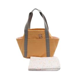 Hermès-Hermes Mother's Bag Passpass Miel Tote-White,Multiple colors,Orange