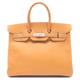 Hermès-Hermes Birkin 35 Handbag in Brown Chamonix Leather-Brown,Other