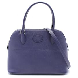 Hermès-Hermes Bolide 27 Handbag in Blue Epsom Leather-Blue