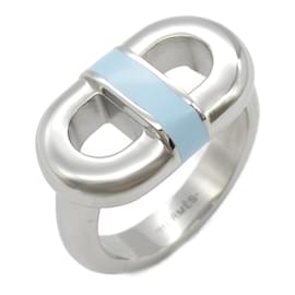Hermès-Hermes Maillon Band Ring in Blue Stainless Steel-Blue