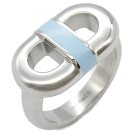 Hermès-Hermes Maillon Band Ring in Blue Stainless Steel-Blue