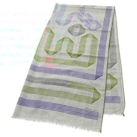Hermès-Hermes Rectangle Rubans d'Hermes Scarf-Brown,Multiple colors
