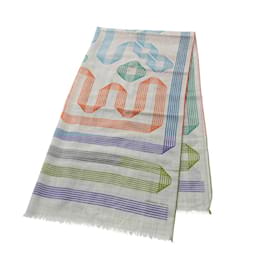 Hermès-Hermes Rectangle Rubans d'Hermes Scarf-Brown,Multiple colors