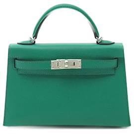 Hermès-Hermes Mini Kelly 2 Vert Jade Handbag-Green
