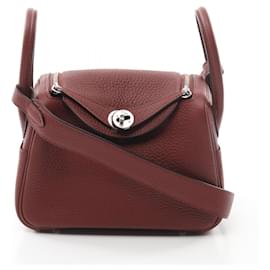 Hermès-Hermes Lindy Mini Rouge H Shoulder Bag-Dark red