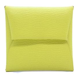 Hermès-Hermes Bastia Coin Case in Lime and Yellow-Golden,Yellow