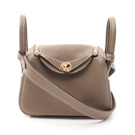 Hermès-Hermes Lindy Mini Shoulder Bag-Brown,Taupe
