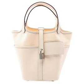 Hermès-Hermes Picotin Lock PM Cargo Handbag-Cream