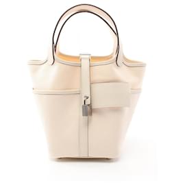 Hermès-Hermes Picotin Lock PM Cargo Handbag-Cream