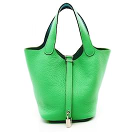 Hermès-Hermes Picotin Lock PM Handbag-Blue,Green