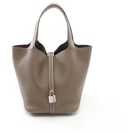 Hermès-Hermes Picotin Lock MM Handbag-Brown,Taupe