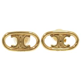 Céline-Celine Maillon Triomphe Metal Gold Earrings-Golden