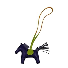 Hermès-Hermes Rodeo PM Anjou Milo Blue Saphir Bag Charm-Blue
