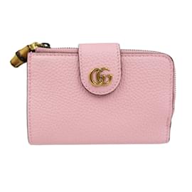 Gucci-Gucci Pink Leather Bi-Fold Wallet-Pink