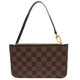Louis Vuitton-Pochete Neverfull PM da Louis Vuitton-Marrom,Damier ebene