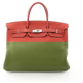 Hermès-Hermes Birkin 40 Handbag-White,Red
