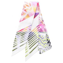 Hermès-Hermes Twilly EX-LIBRIS MARBLE Scarf-White,Multiple colors