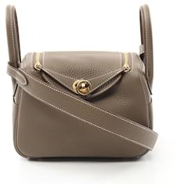 Hermès-Hermes Lindy Mini Shoulder Bag-Brown,Taupe