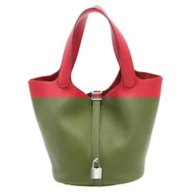 Hermès-Sac à main Hermes Picotin Lock MM-Rouge