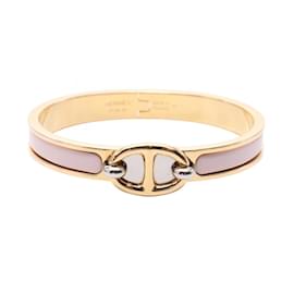 Hermès-Hermes Mini Click Chaine d'Ancre Bangle-Silvery,Pink,Golden