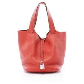 Hermès-Sac à main Hermes Picotin Lock MM-Rouge