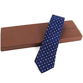 Louis Vuitton-Louis Vuitton Silk Cravat Tie-Purple,Navy blue,Light blue